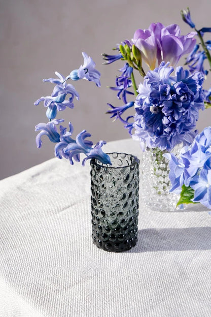Grey Smoke Hobnail Bud Vase