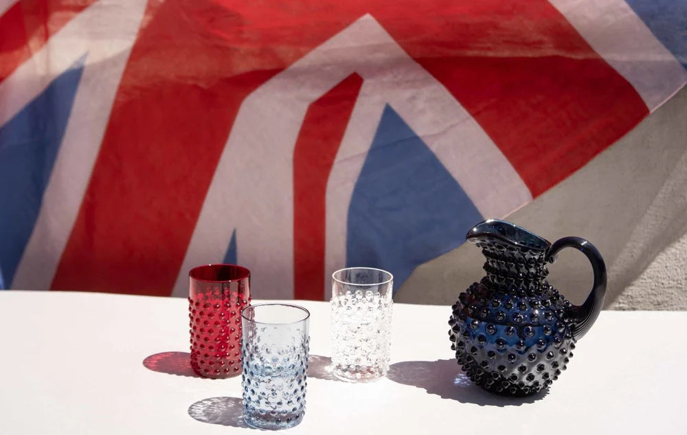 Blue Smoke Hobnail Tumblers set of 4