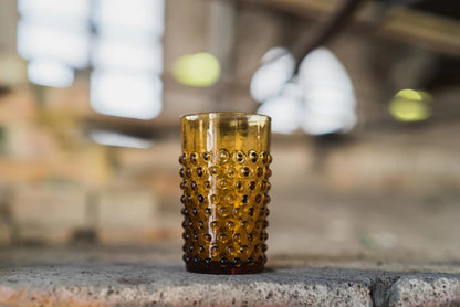 Amber Hobnail Tumblers set of 4