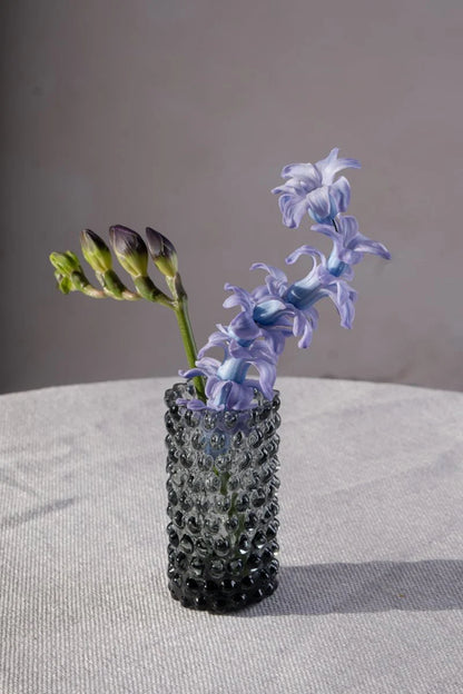 Grey Smoke Hobnail Bud Vase