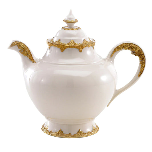 Irene White & Gold Tea Pot