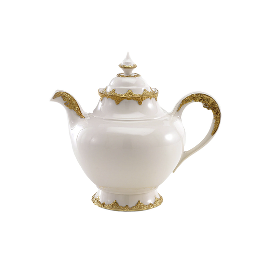 Irene White & Gold Tea Pot