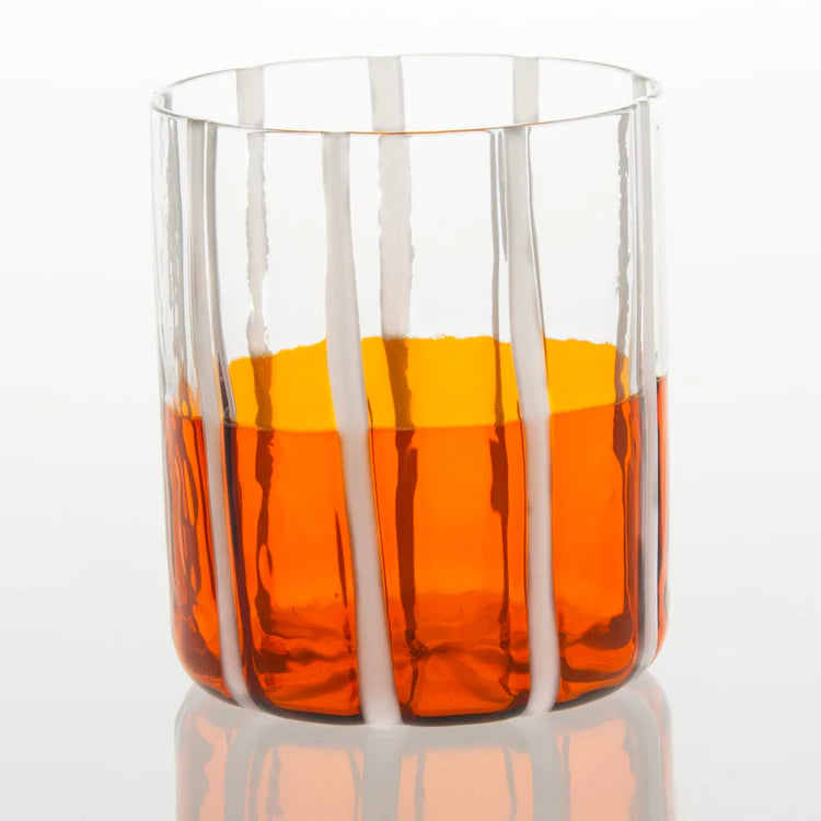 Orange & Transparent Mezzo & Mezzo Glass