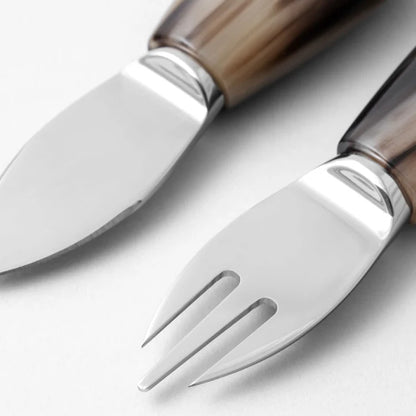 Parmigiano Serving Cutlery with Horn Handles