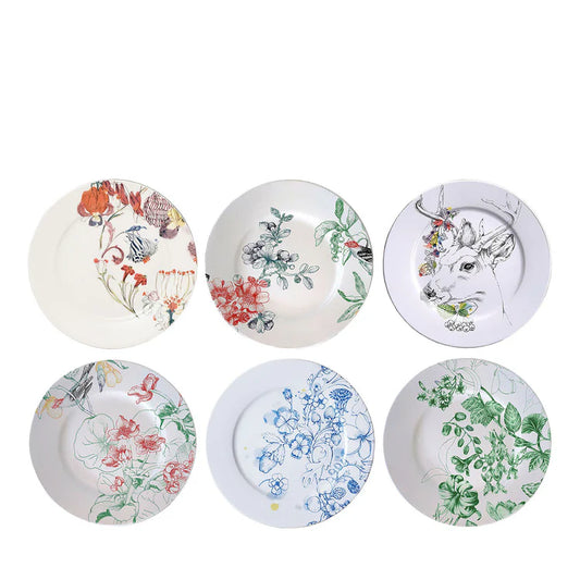 Mix & Match Set of 6 Polychrome Dinner Plates