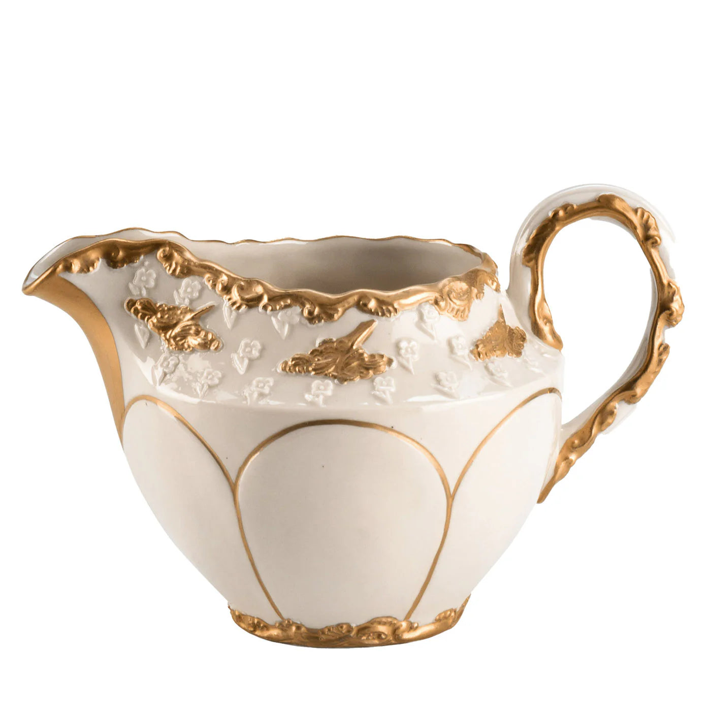 Lucia White & Gold Milk Jug