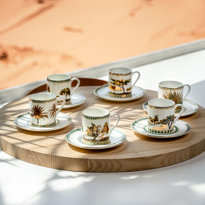 The cups and saucers UAE trees set of 6