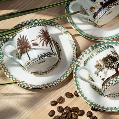 The cups and saucers UAE trees set of 6