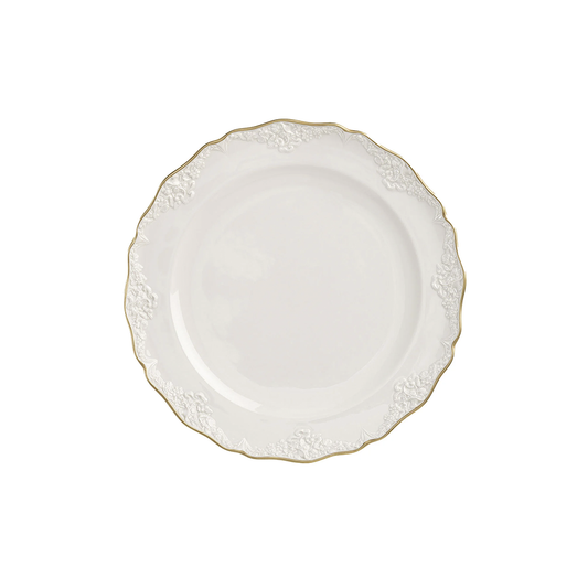 Irene Set of 2 Large White & Gold Dinner Plates