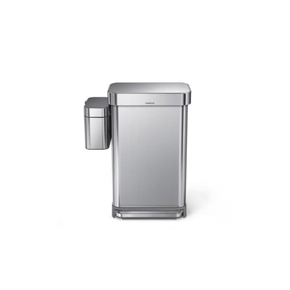 simplehuman Compost Caddy Silver rectangular trash can 