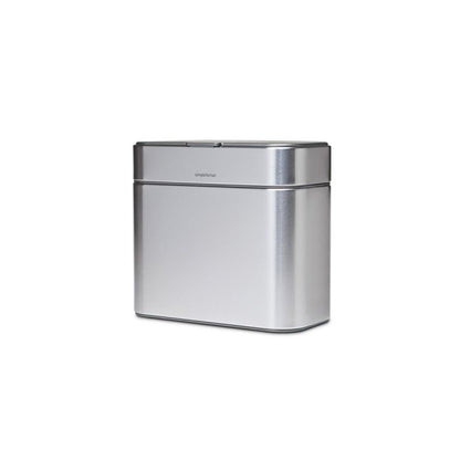 simplehuman Compost Caddy Silver rectangular object with a brand logo