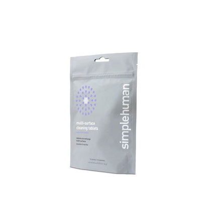 Package of simplehuman multi-surface cleaning tablets on a white background