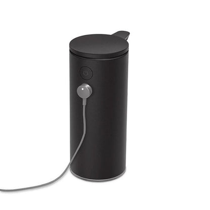 simplehuman Rechargeable Sensor Soap Pump-Black electric kettle with a power cord on a white background