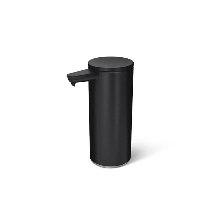 simplehuman Rechargeable Sensor Soap Pump-Black soap dispenser on a white background