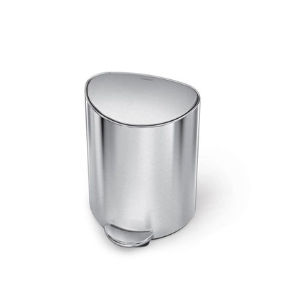 Silver trash can on a white background
