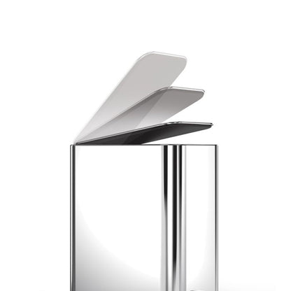 Modern table lamp with a white shade on a white background
