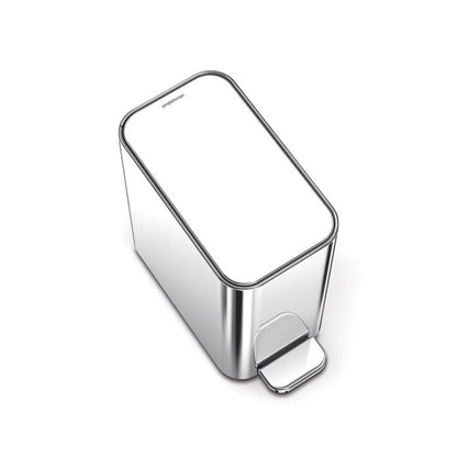 Rectangular metal container with a lid on a white background