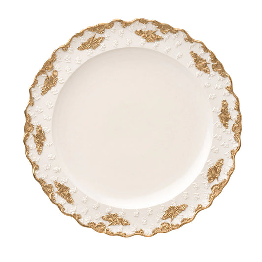 Lucia Set of 2 Large White & Gold Dinner Plates