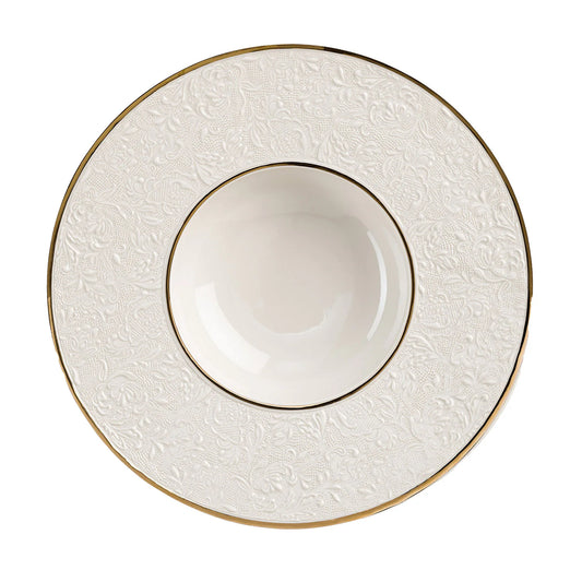 Damasco White & Gold Serving Plate