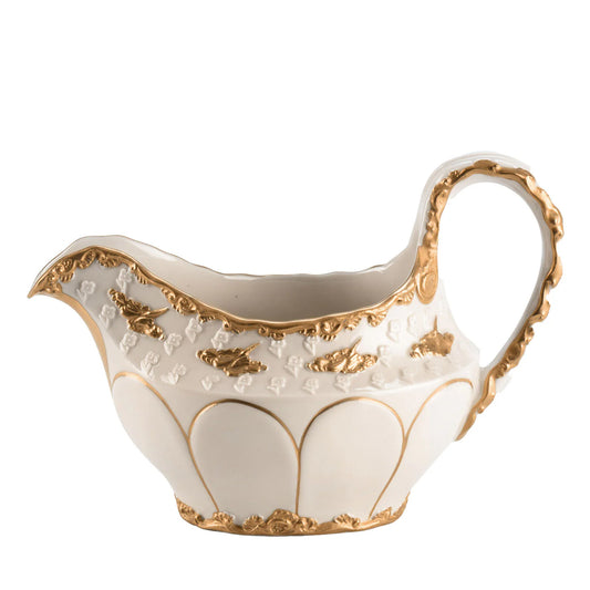 Lucia White & Gold Gravy Boat