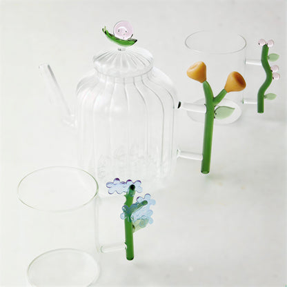 Optical Teapot Snail And Amber Flower