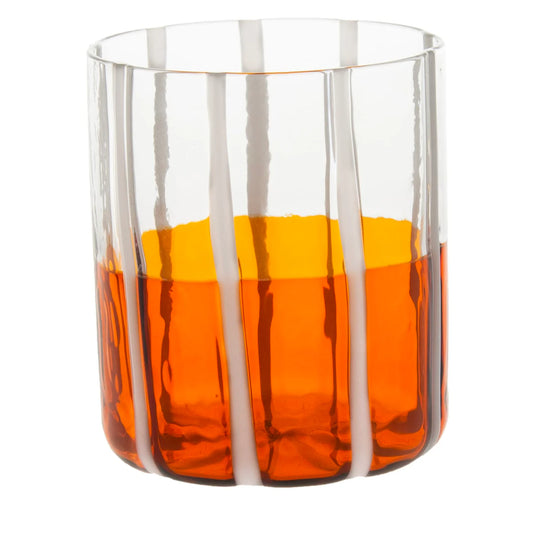 Orange & Transparent Mezzo & Mezzo Glass
