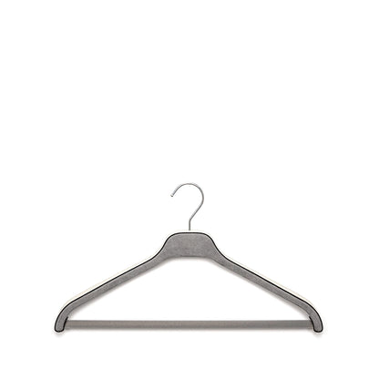 Gray clothes hanger on a white background