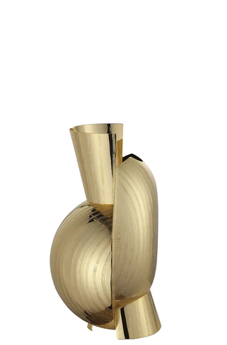 Lumaca Ridged Golden Vase