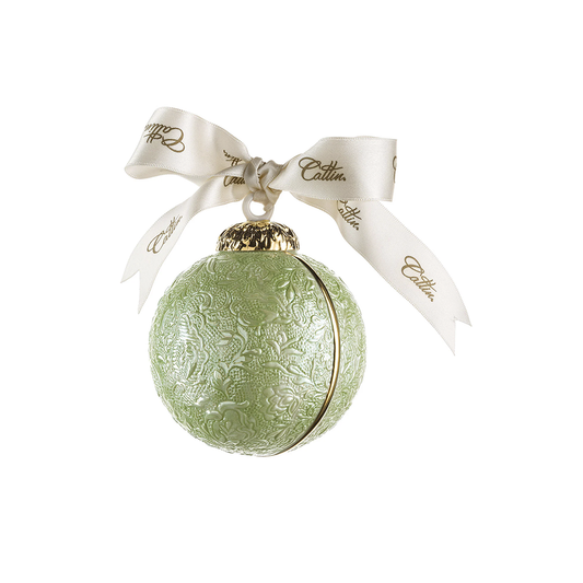 Damask Light Green Christmas Bauble