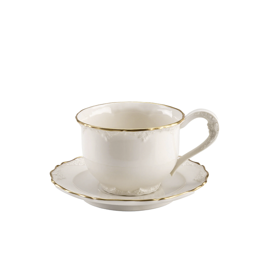 Irene Set of 2 White & Gold Tea Cups