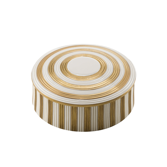 Gold Stripes Belle Epoque Round Box