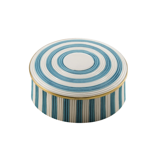 Turquoise Stripes Belle Epoque Round Box