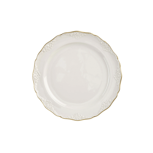 Irene Set of 2 Medium White & Gold Dinner Plates