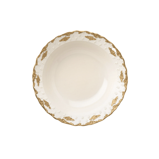 Lucia White & Gold Salad Bowl