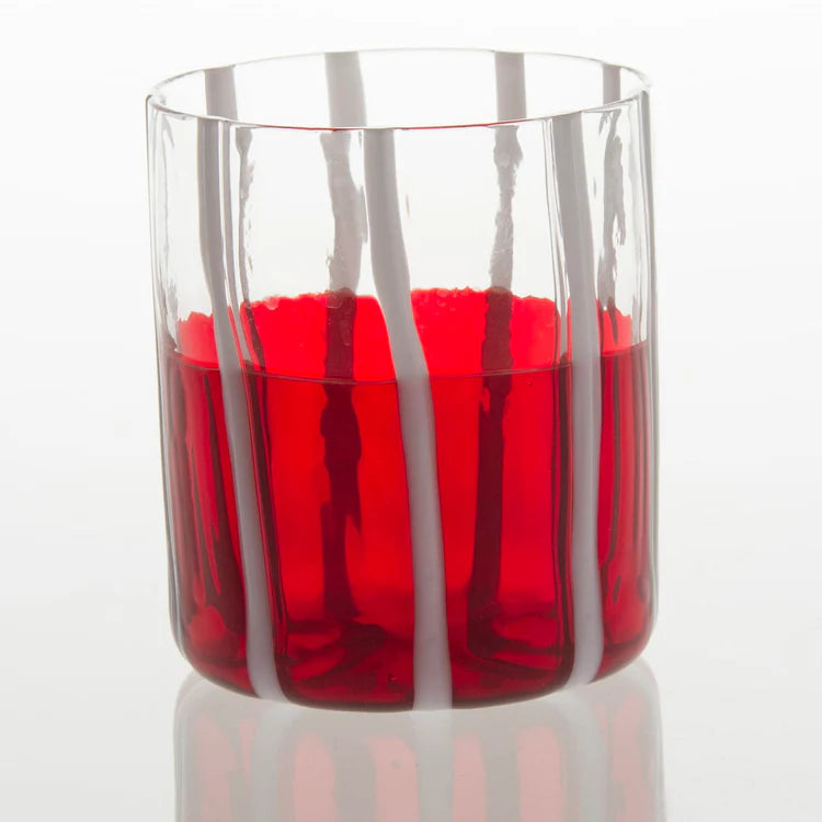 Red & Transparent Mezzo & Mezzo Glass