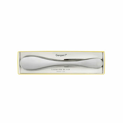 wine opener-Silver wine server in a Garcon box on a white background