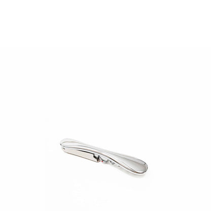 wine opener-Silver tie clip on a white background
