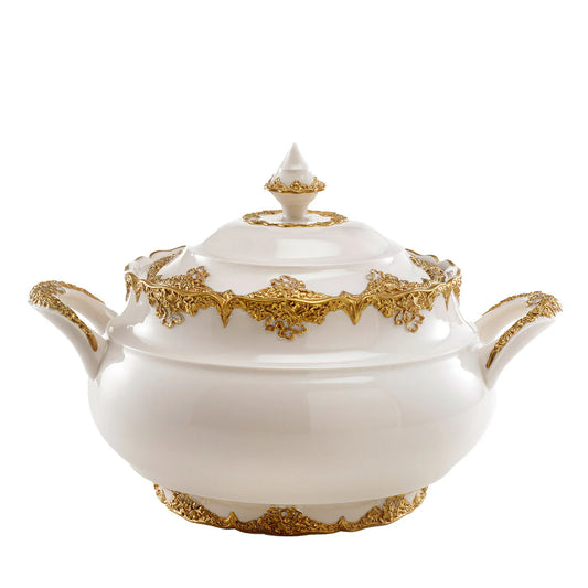 Irene White & Gold Tureen