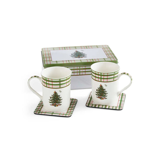 Spode Christmas Tree Mug & Coaster Gift Box