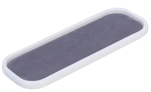 Polo Marmo Stackable Marble Valet Tray with Leather Insert Long Rectangular