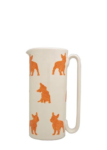 Serlio French Bulldog Orange Ceramic Carafe