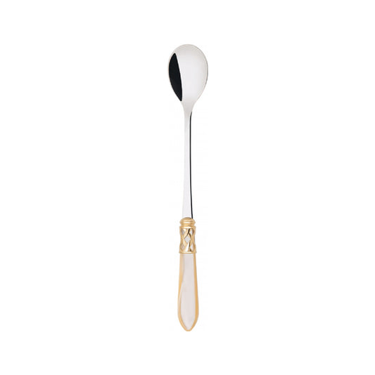 Bugatti Aladdin Gold Plated Ring Long Drink Spoons Ivory, Set of 6