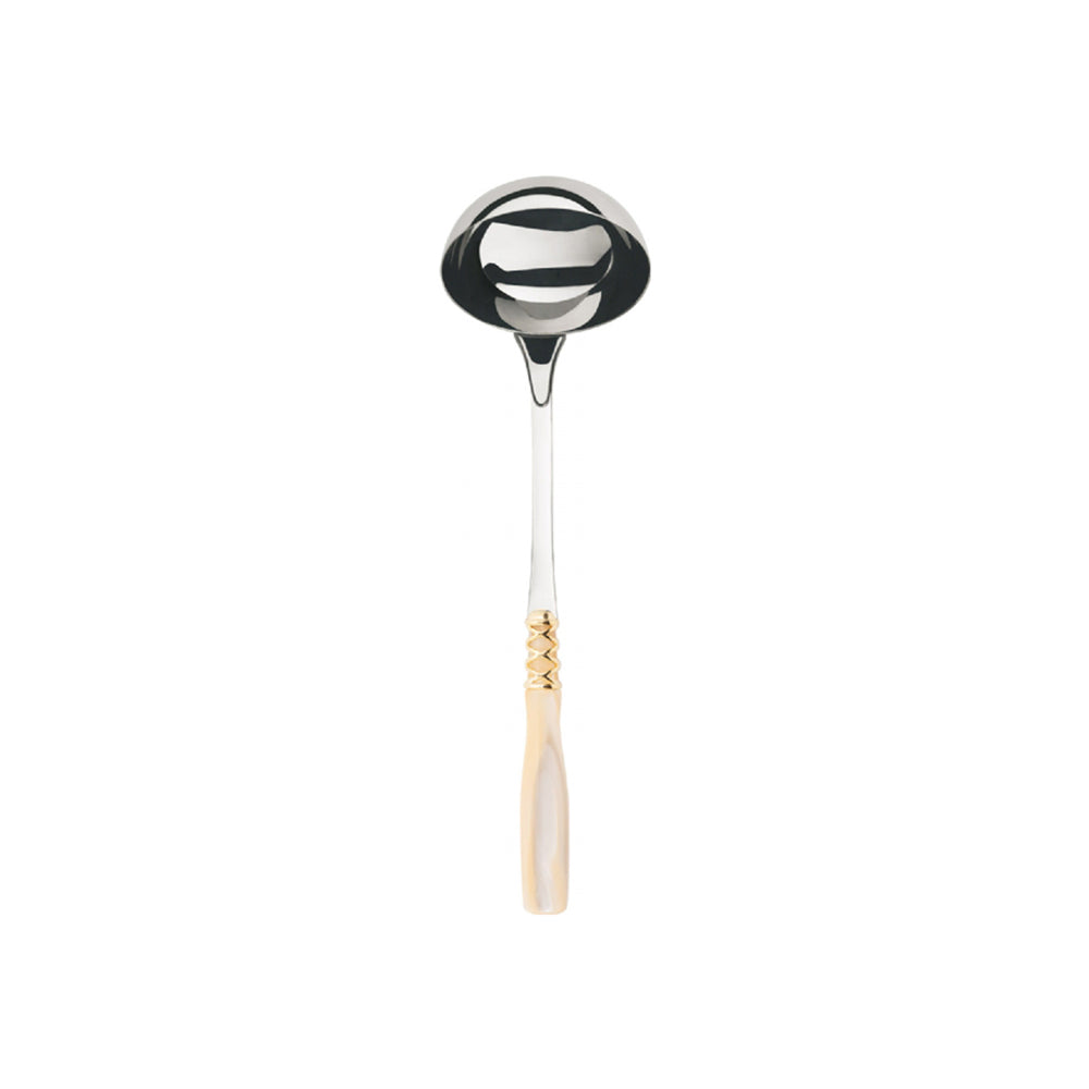 Bugatti Arianna Gold Plated Ring Soup Ladle, Ivory
