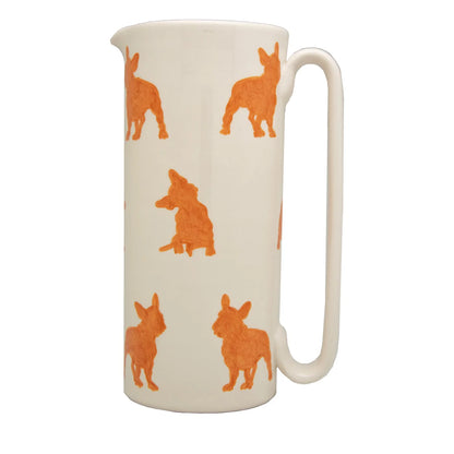 Serlio French Bulldog Orange Ceramic Carafe
