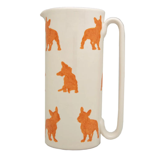 Serlio French Bulldog Orange Ceramic Carafe