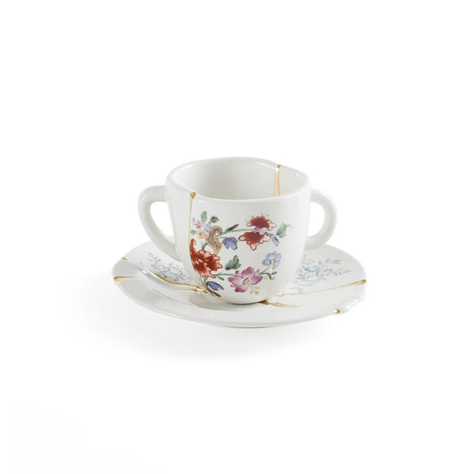 Kintsugi Coffee Cup With Saucer By Seletti