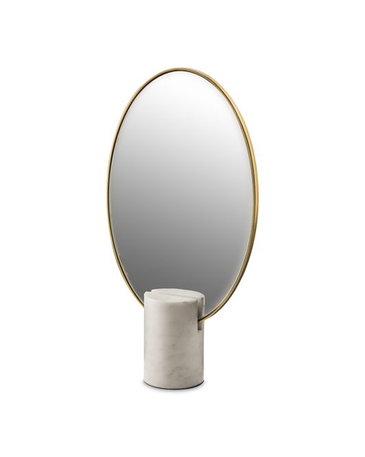 Polspotten Oval Mirror With Marble Base