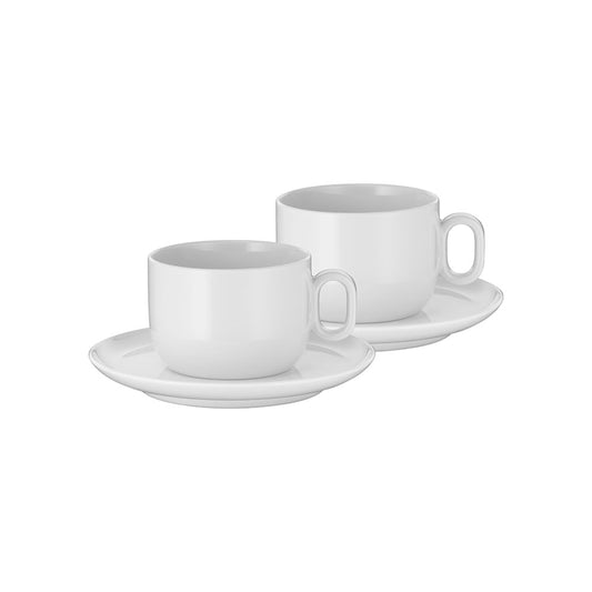 Barista Cappuccino Cups Set Of 2 White