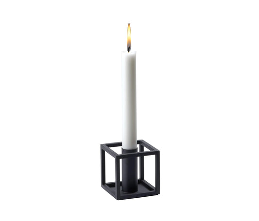 Kubus Black Candle Holder Audo, candle stand, glass candle stick